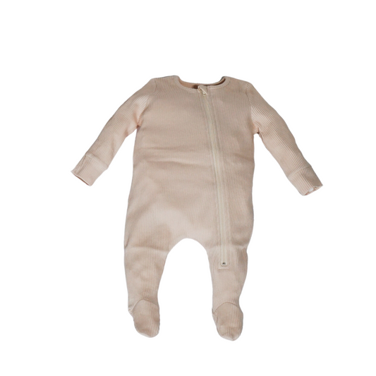 Ribbed babygrow with zip